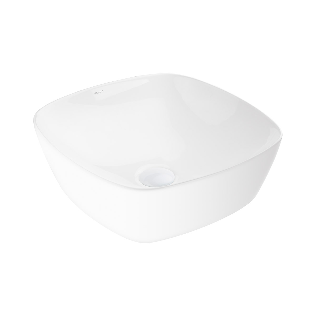 Ksuro 103 Waschbecken 40x40 cm quadratisch Aufsatzwaschbecken weiß 20007000