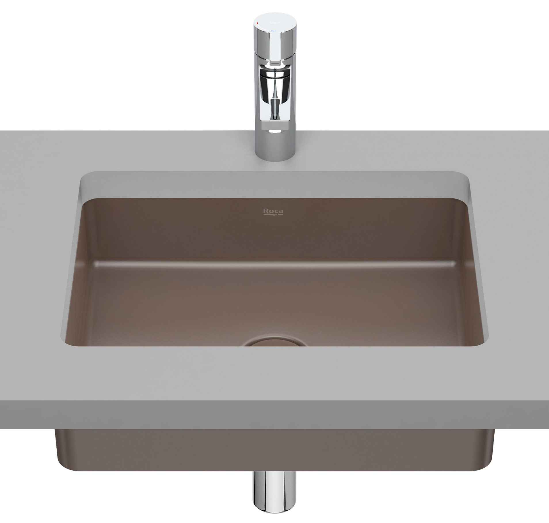 Roca Inspira Waschbecken 43x32.5 cm rechteckig Unterbauwaschbecken braun/beige A327536660