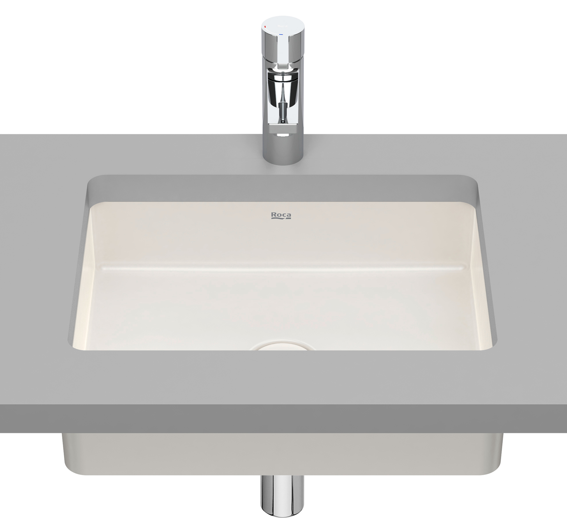 Roca Inspira Waschbecken 43x32.5 cm rechteckig Unterbauwaschbecken braun/beige A327536650