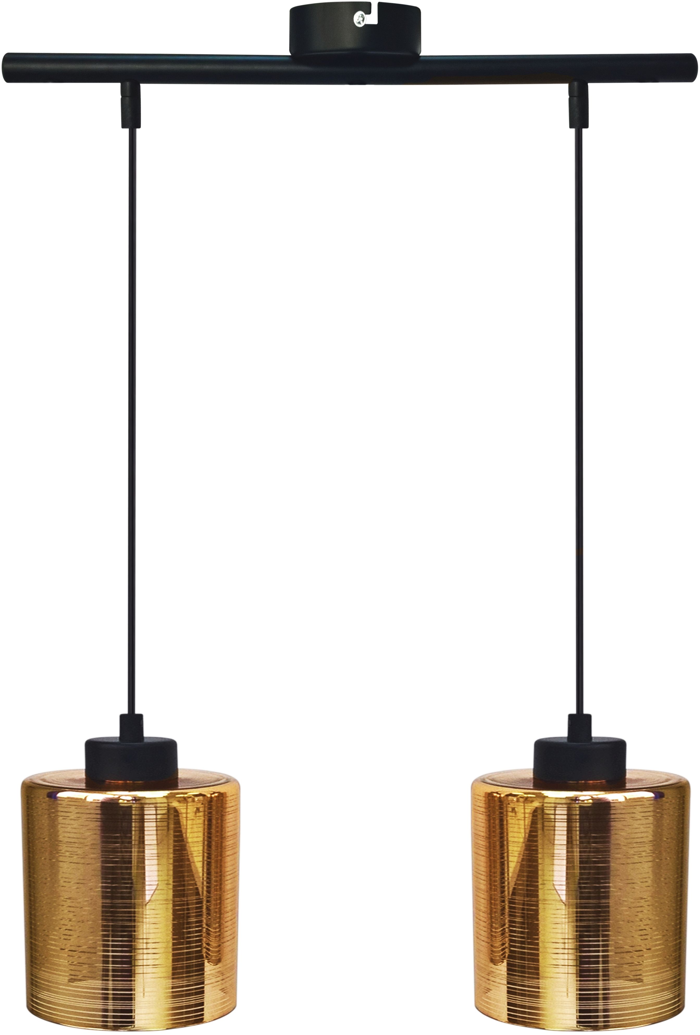 Candellux Cox Pendelleuchte 2x60 W schwarz-gold 32-59352