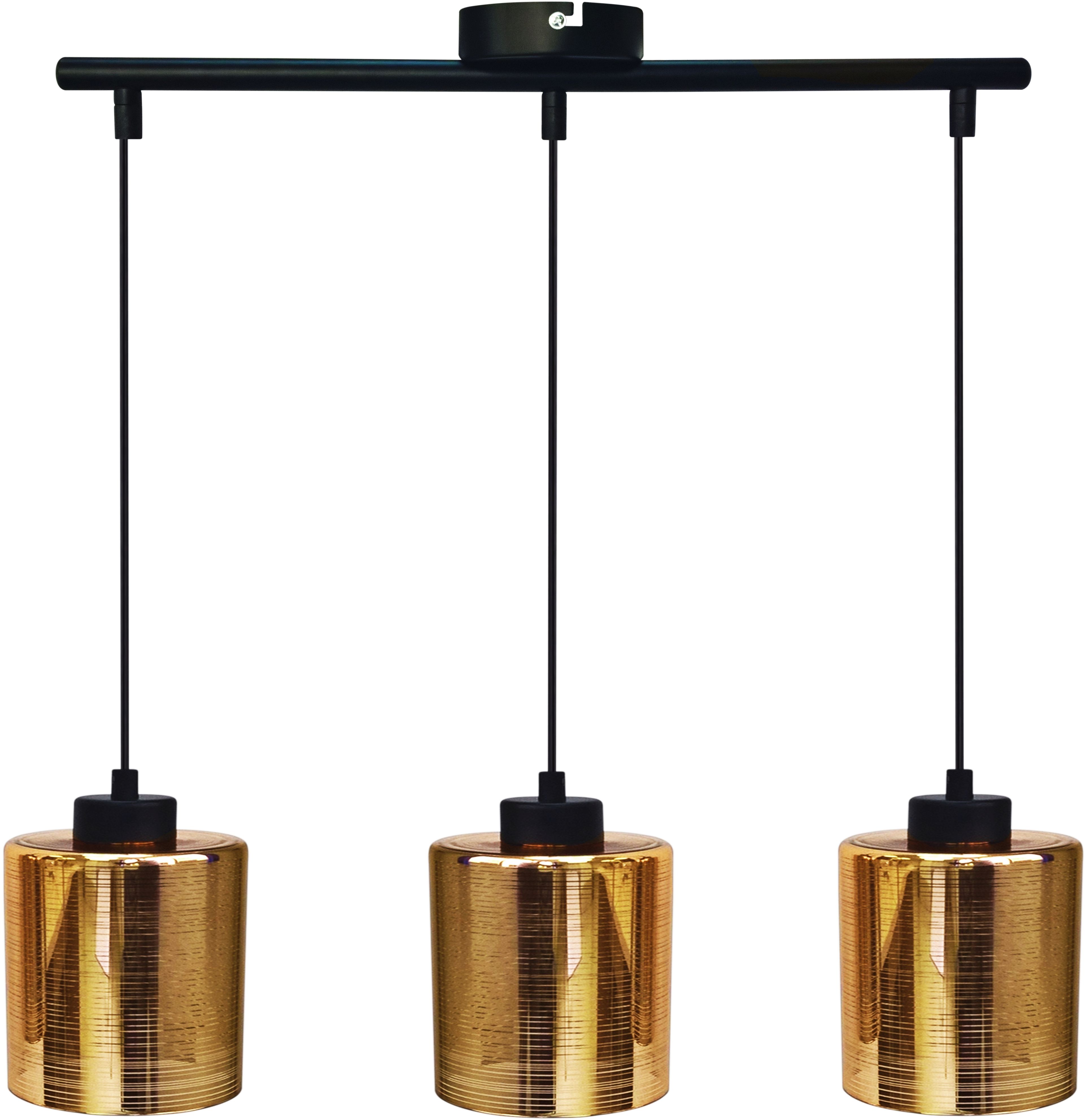 Candellux Cox Pendelleuchte 3x60 W schwarz-gold 33-59369