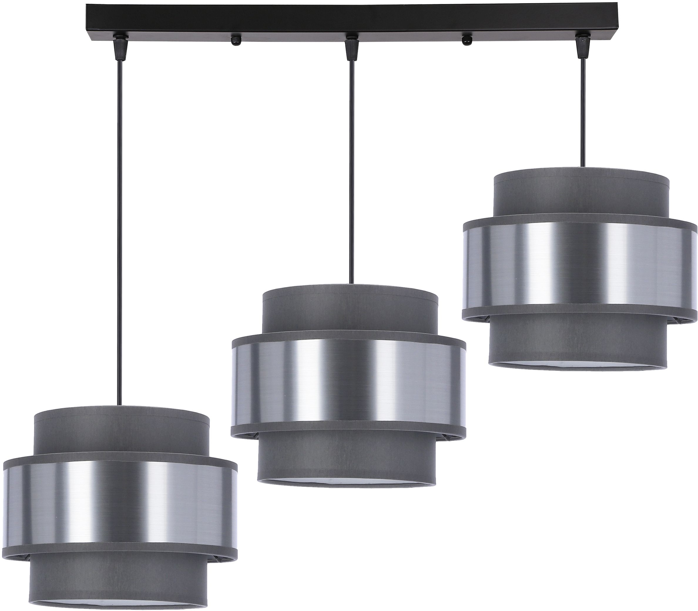 Candellux Hare Pendelleuchte 3x60 W chrom-grau/aschfarben-silber 33-18502