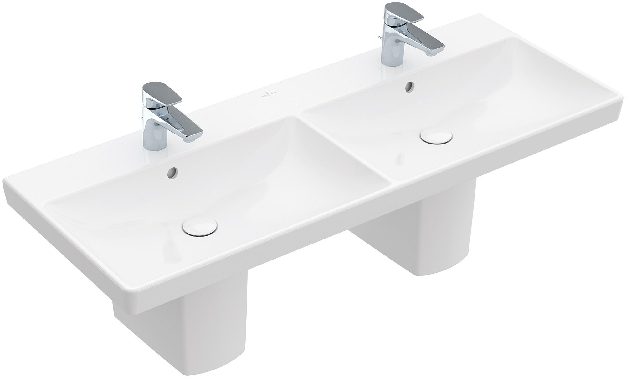 Villeroy & Boch Avento Waschbecken 120x47 cm rechteckig Klassisch-Möbel-Doppelt weiß 4A23CKRW