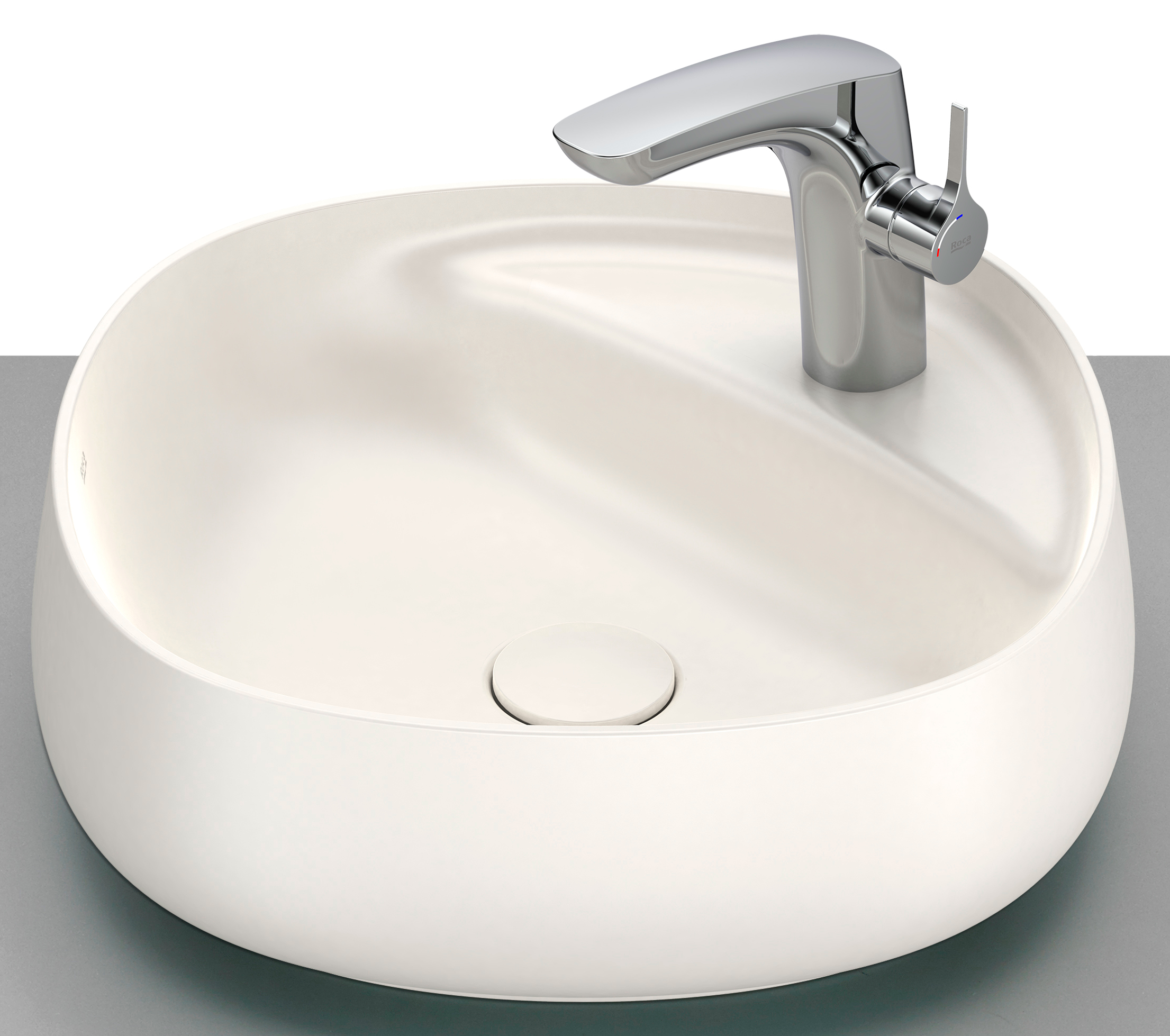 Roca Beyond Waschbecken 45x45 cm quadratisch Aufsatzwaschbecken braun/beige A3270B9650