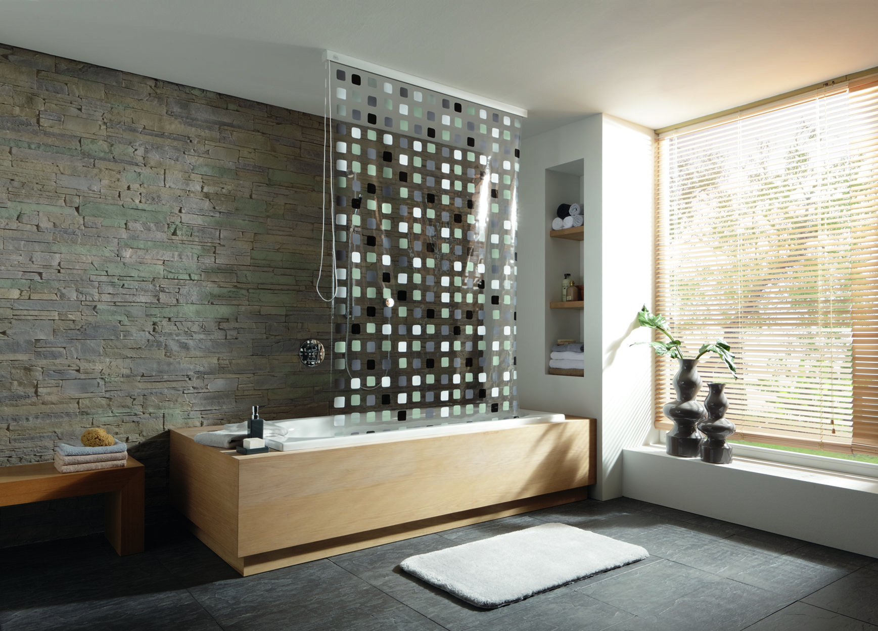 Kleine Wolke Duschrollo Duschrollo ohne Kassette 240x128 cm grau 3321110747