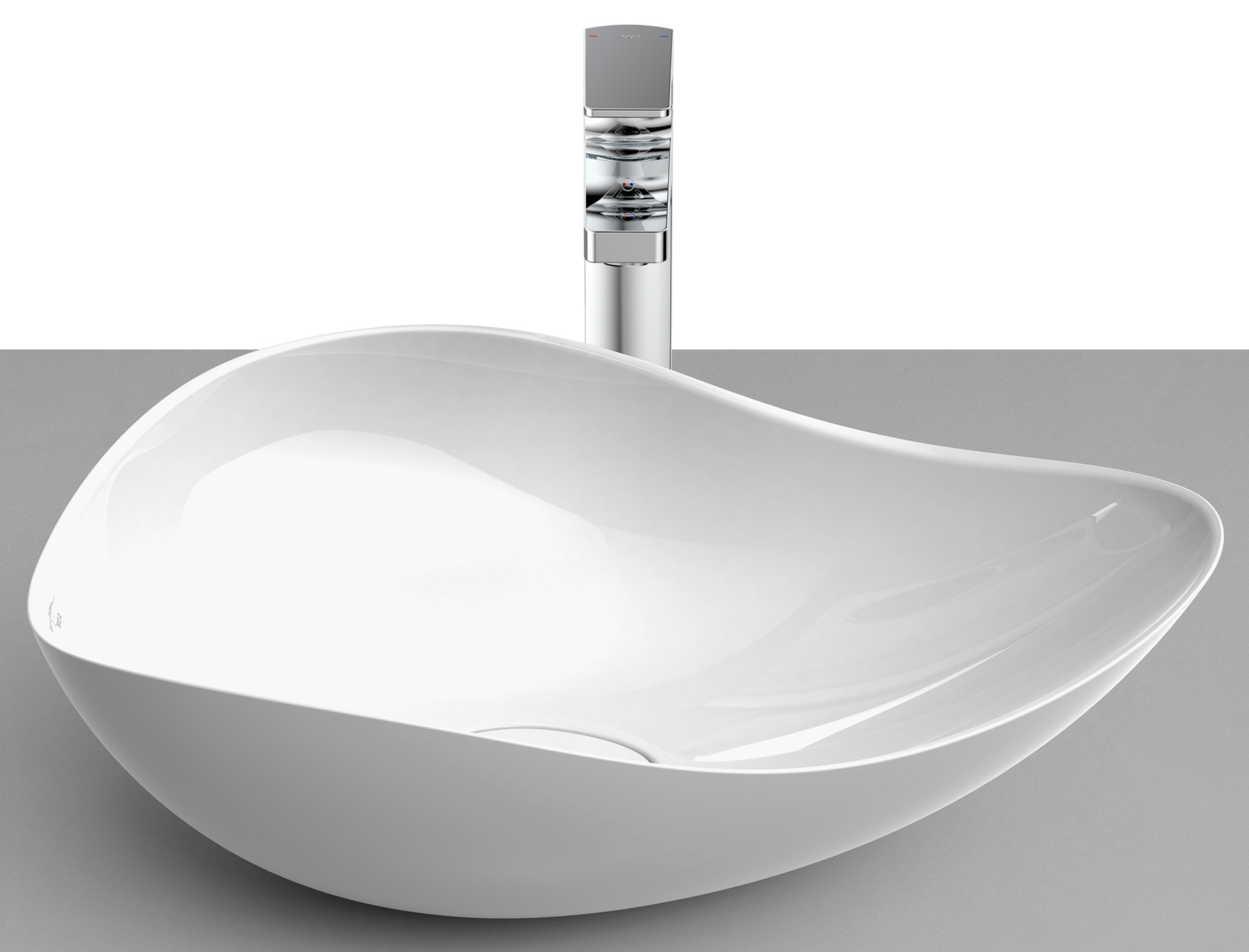 Roca Ohtake Waschbecken 55x38.5 cm Aufsatzwaschbecken weiß A327A13S00