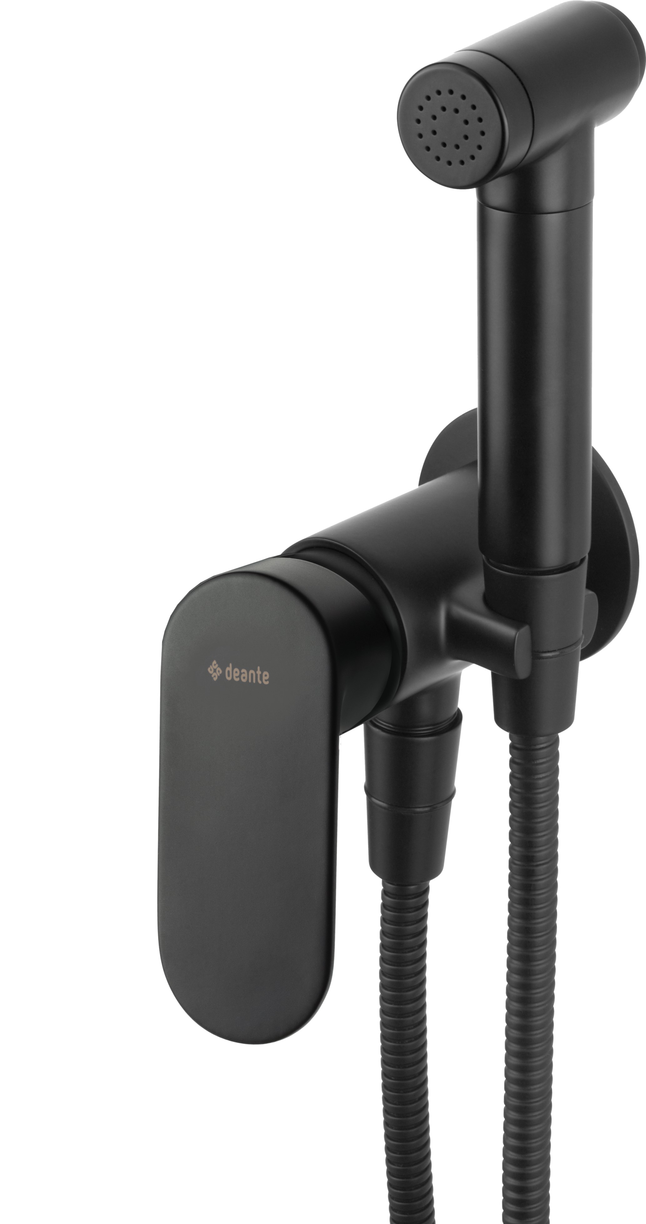 Deante Alpinia Bidetarmatur mit Duschset Unterputz schwarz BGAN34M