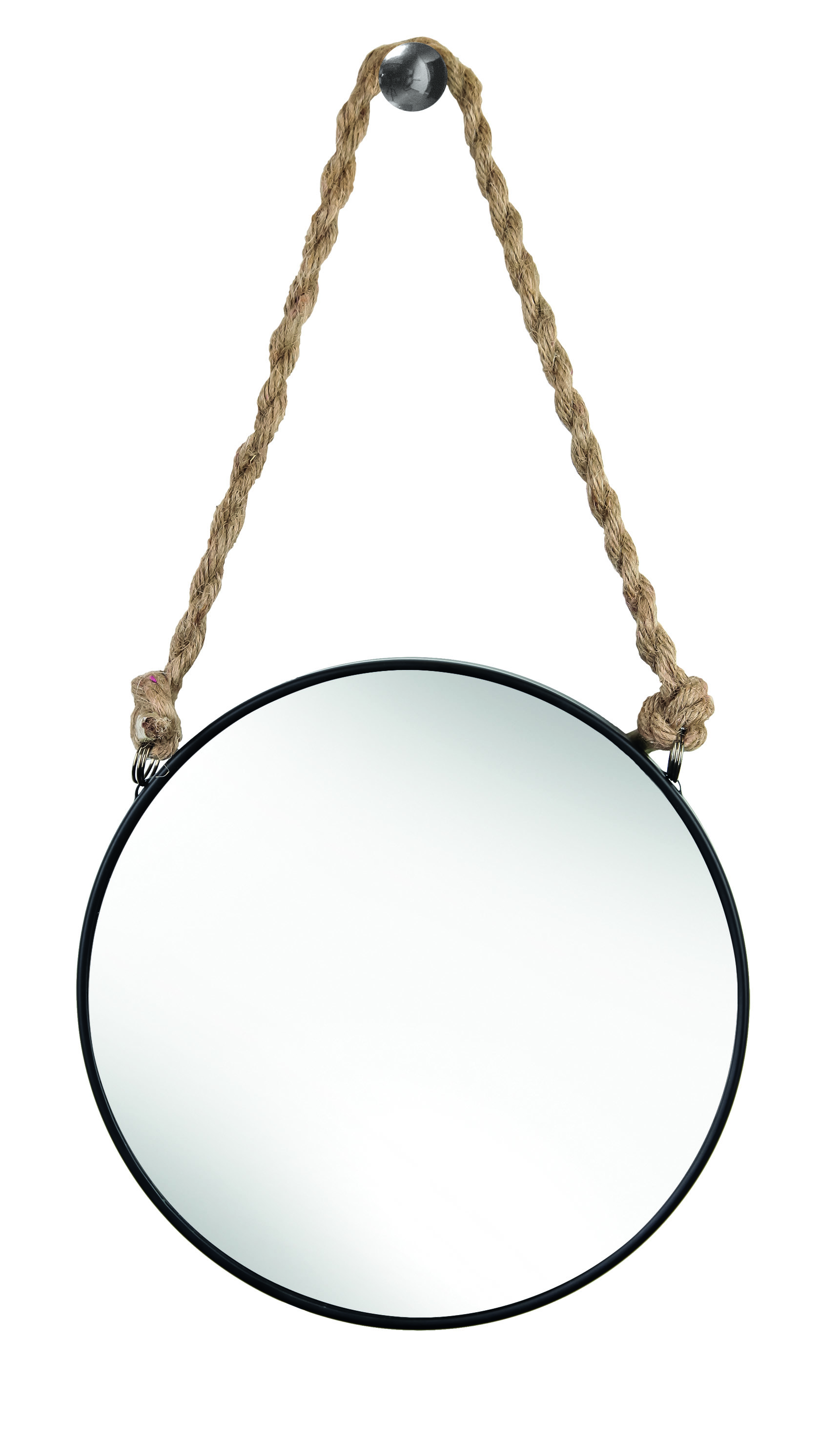 Kleine Wolke Rope Mirror Spiegel 39.5x23 cm rund schwarz 8653926886