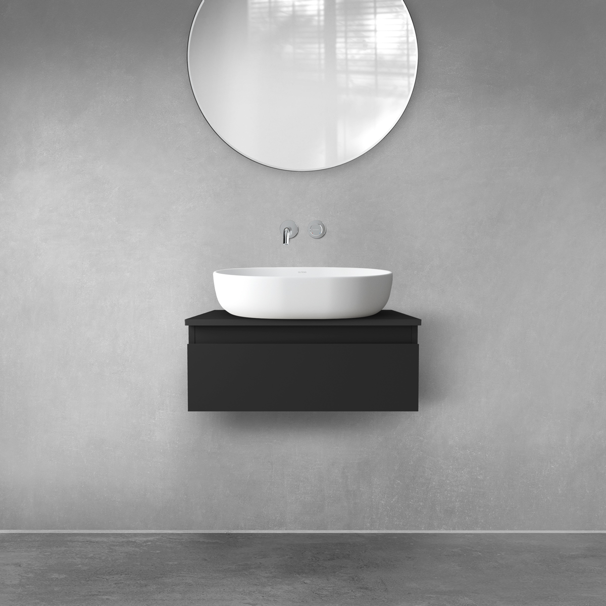 Oltens Vernal Kabinett 60x45.6x23.6 cm Unterschrank hängend schwarz 60009300