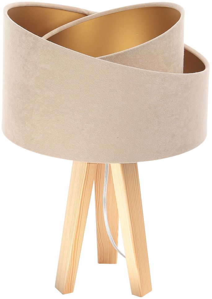 BPS Koncept Galaxy Tischlampe 1x60 W gold-holz-beige 060S-029