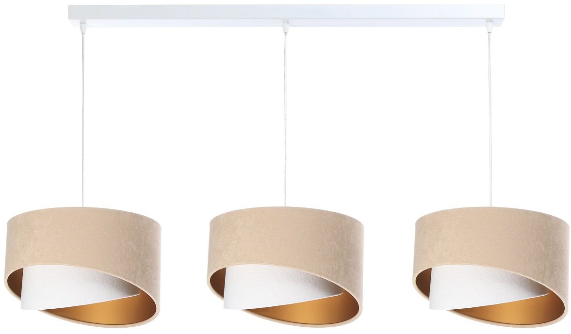 BPS Koncept Galaxy Pendelleuchte 3x60 W weiß-gold-beige 060-L3-018