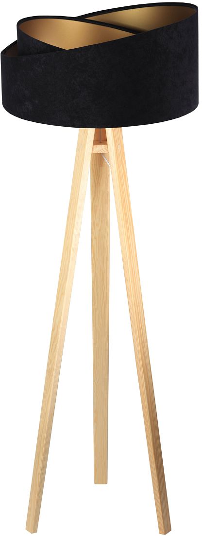 BPS Koncept Galaxy Stehlampe 1x60 W schwarz-gold-holz 060P-009