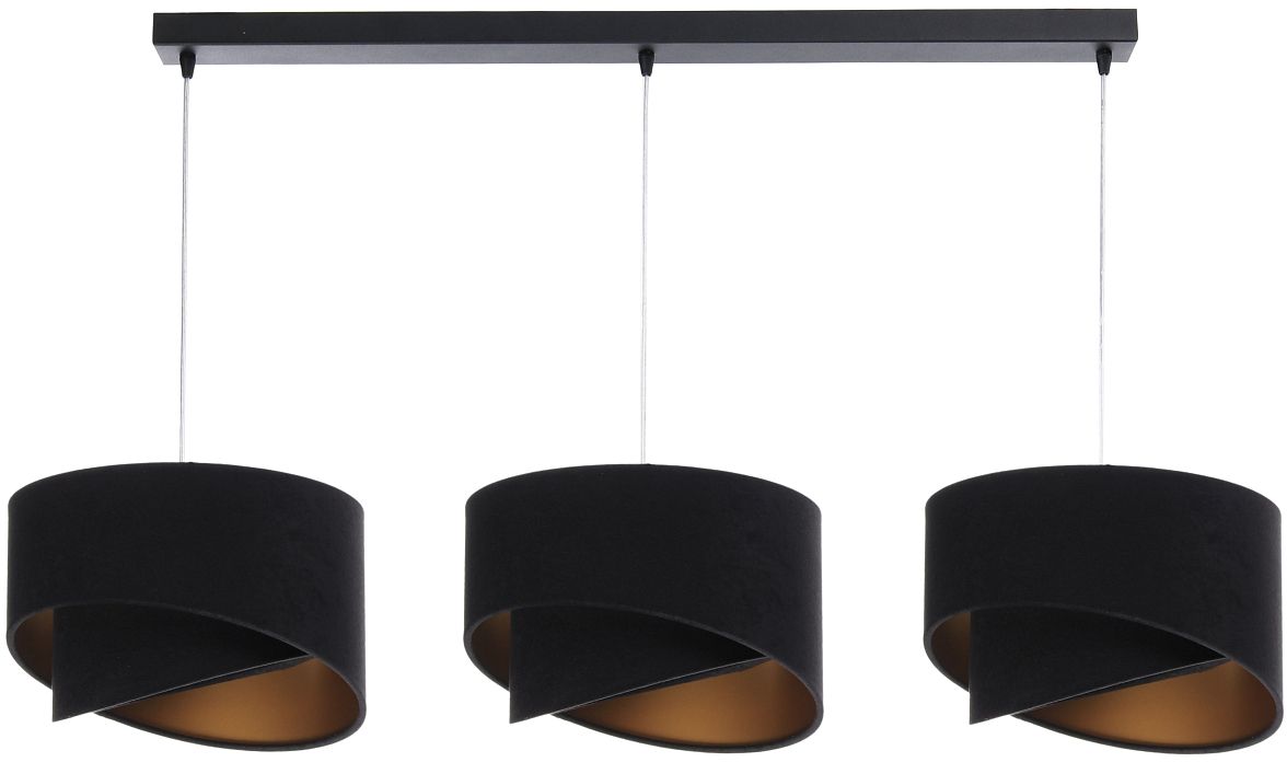 BPS Koncept Galaxy Pendelleuchte 3x60 W schwarz-gold 060-L3-009CZ