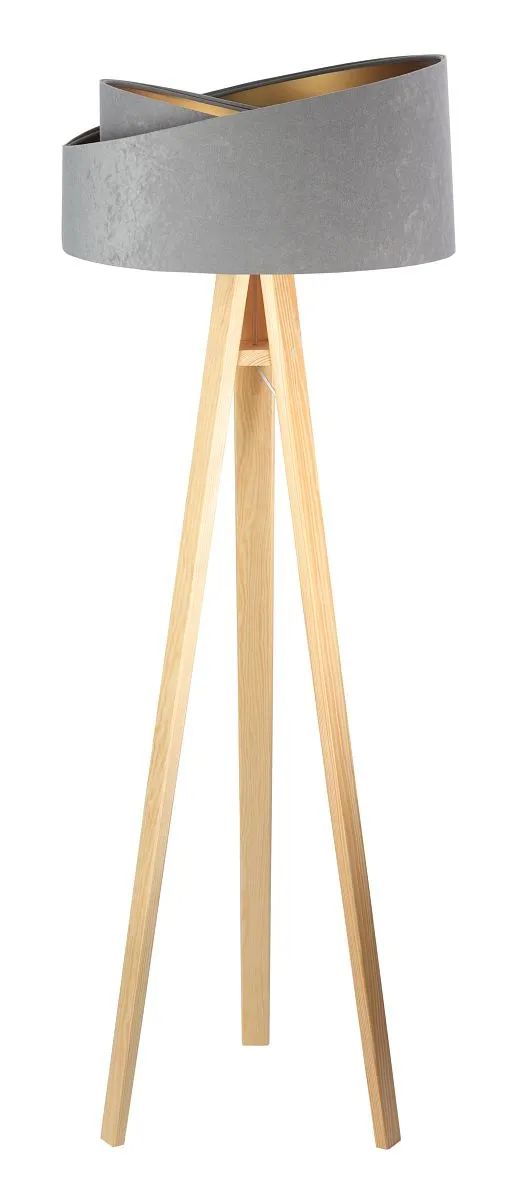 BPS Koncept Galaxy Stehlampe 1x60 W grau-holz-silber 060P-014