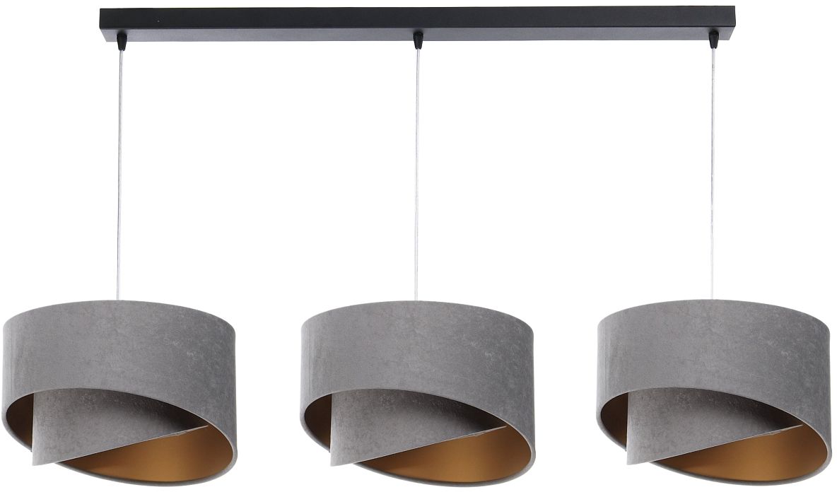 BPS Koncept Galaxy Pendelleuchte 3x60 W schwarz-gold-grau/aschfarben 060-L3-014CZ