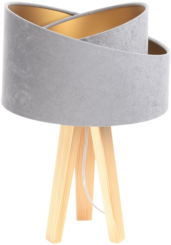 BPS Koncept Galaxy Tischlampe 1x60 W gold-grau-holz 060S-014