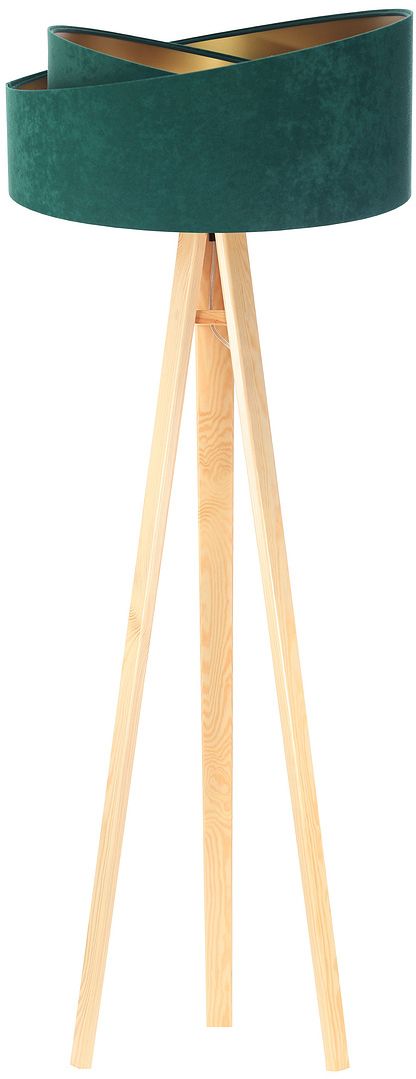 BPS Koncept Galaxy Stehlampe 1x60 W grün-gold-holz 060P-003