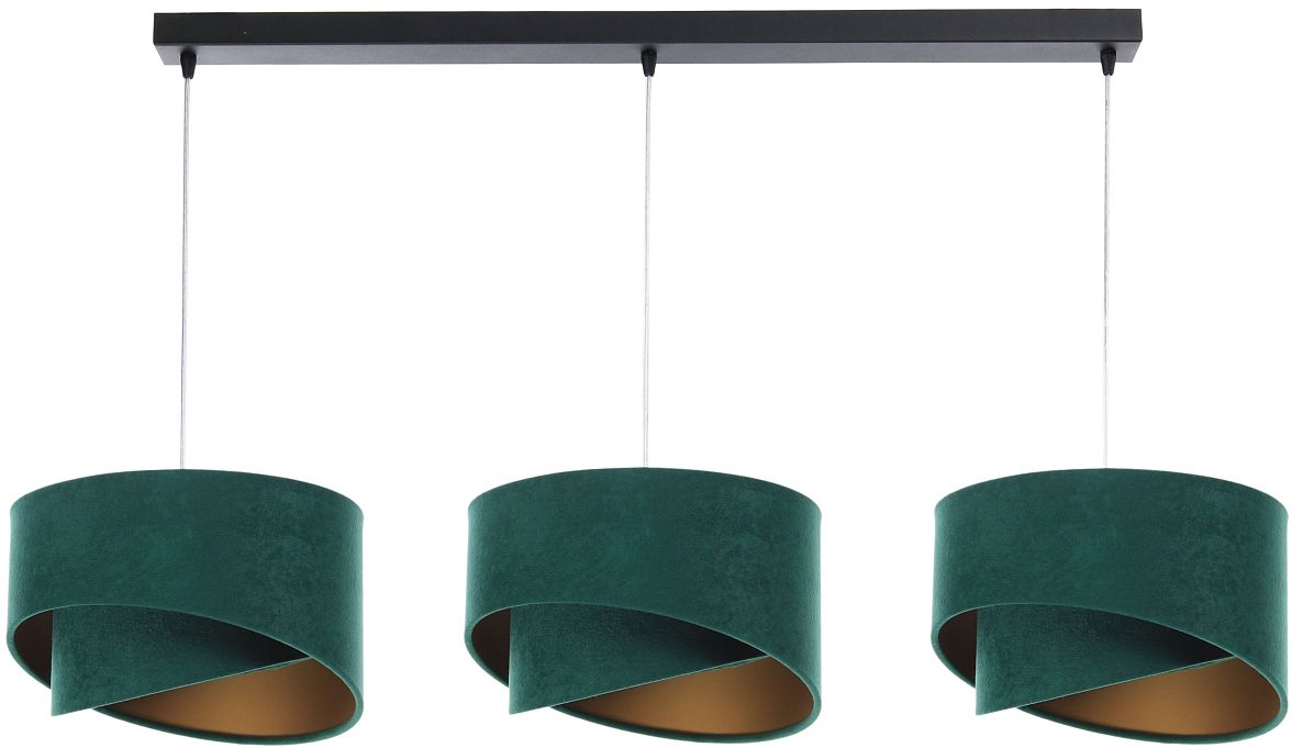 BPS Koncept Galaxy Pendelleuchte 3x60 W schwarz-grün-gold 060-L3-003CZ