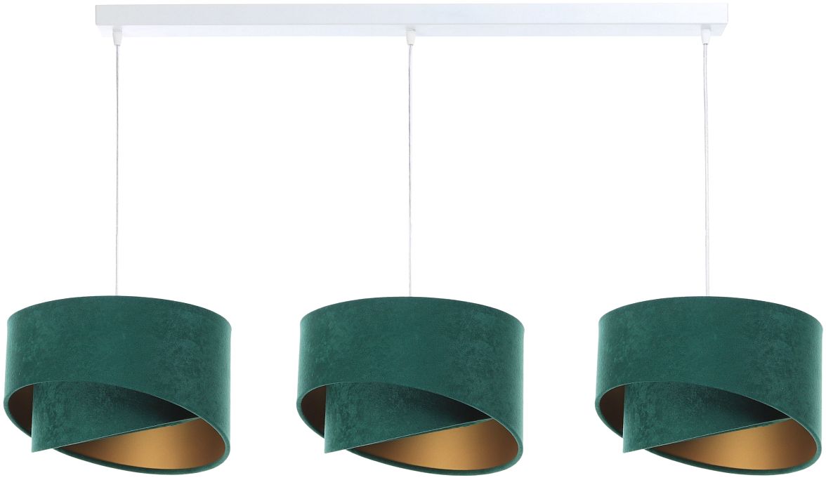 BPS Koncept Galaxy Pendelleuchte 3x60 W weiß-grün-gold 060-L3-003