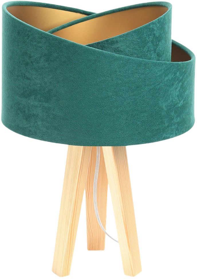 BPS Koncept Galaxy Tischlampe 1x60 W grün-gold-holz 060S-003