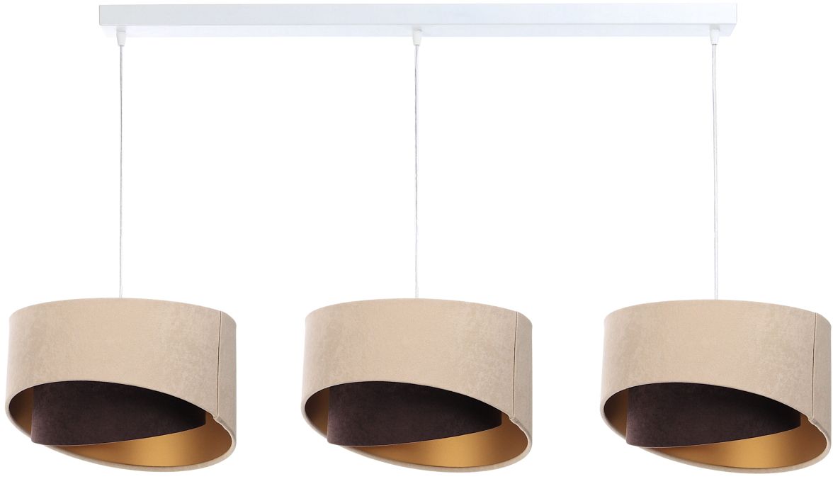BPS Koncept Galaxy Pendelleuchte 3x60 W weiß-gold-braun-beige 060-L3-019