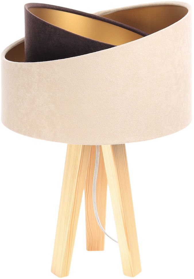 BPS Koncept Galaxy Tischlampe 1x60 W gold-holz-braun-beige 060S-019