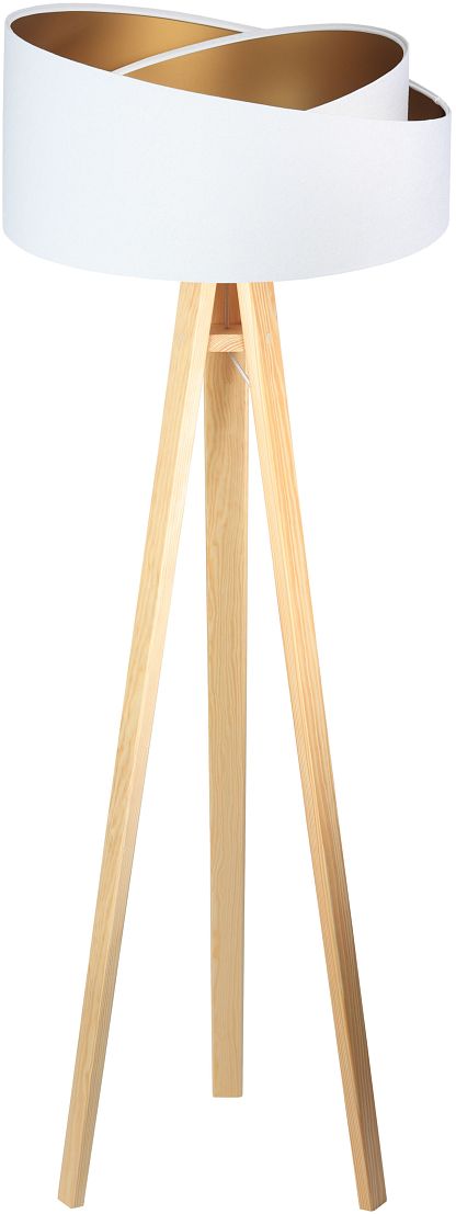 BPS Koncept Galaxy Stehlampe 1x60 W weiß-gold-holz 060P-062