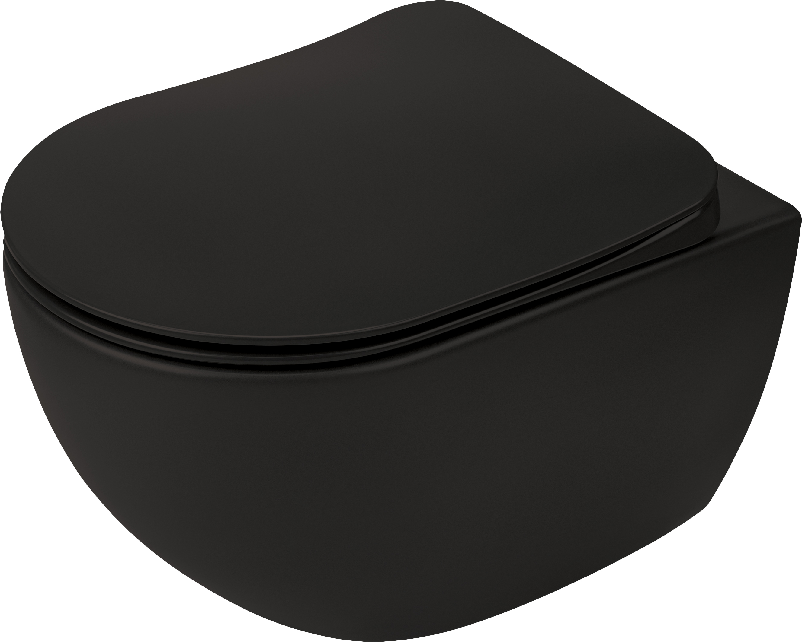 Deante Peonia WC-Becken mit Absenkautomatik-Sitz hängend Spülrandlos schwarz Matte CDEDNZPW