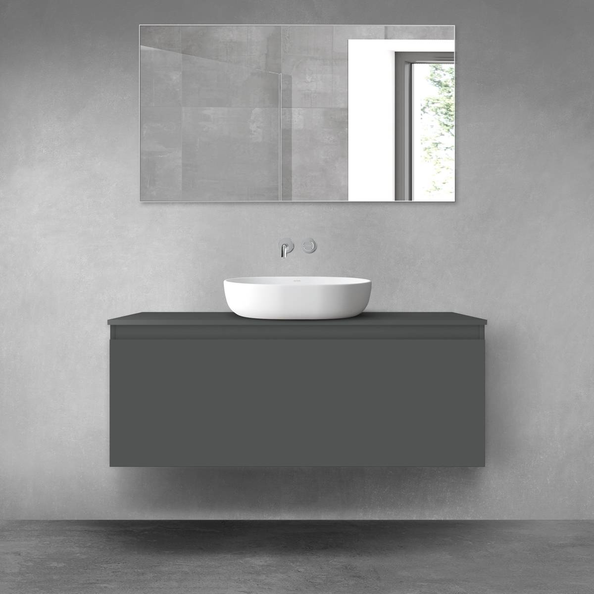 Oltens Vernal Kabinett 120x45.6x47 cm Unterschrank hängend graphit 60016400