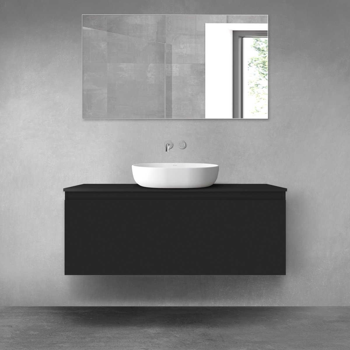 Oltens Vernal Kabinett 120x45.6x47 cm Unterschrank hängend schwarz 60016300