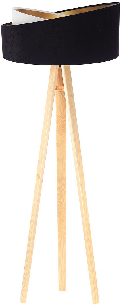 BPS Koncept Galaxy Stehlampe 1x60 W weiß-schwarz-gold-holz 060P-025