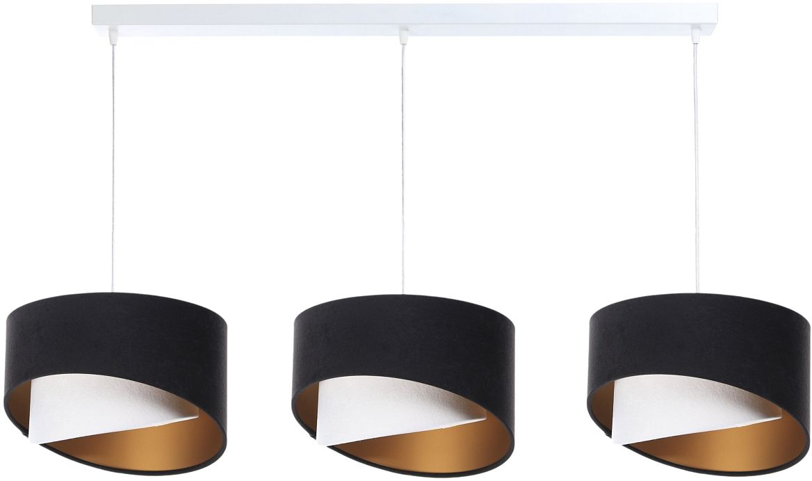 BPS Koncept Galaxy Pendelleuchte 3x60 W weiß-schwarz-gold 060-L3-025