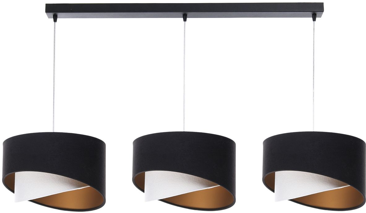 BPS Koncept Galaxy Pendelleuchte 3x60 W weiß-schwarz-gold 060-L3-025CZ