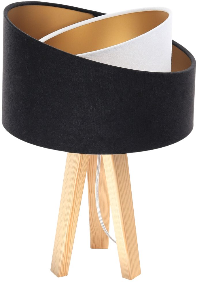 BPS Koncept Galaxy Tischlampe 1x60 W weiß-schwarz-gold-holz 060S-025