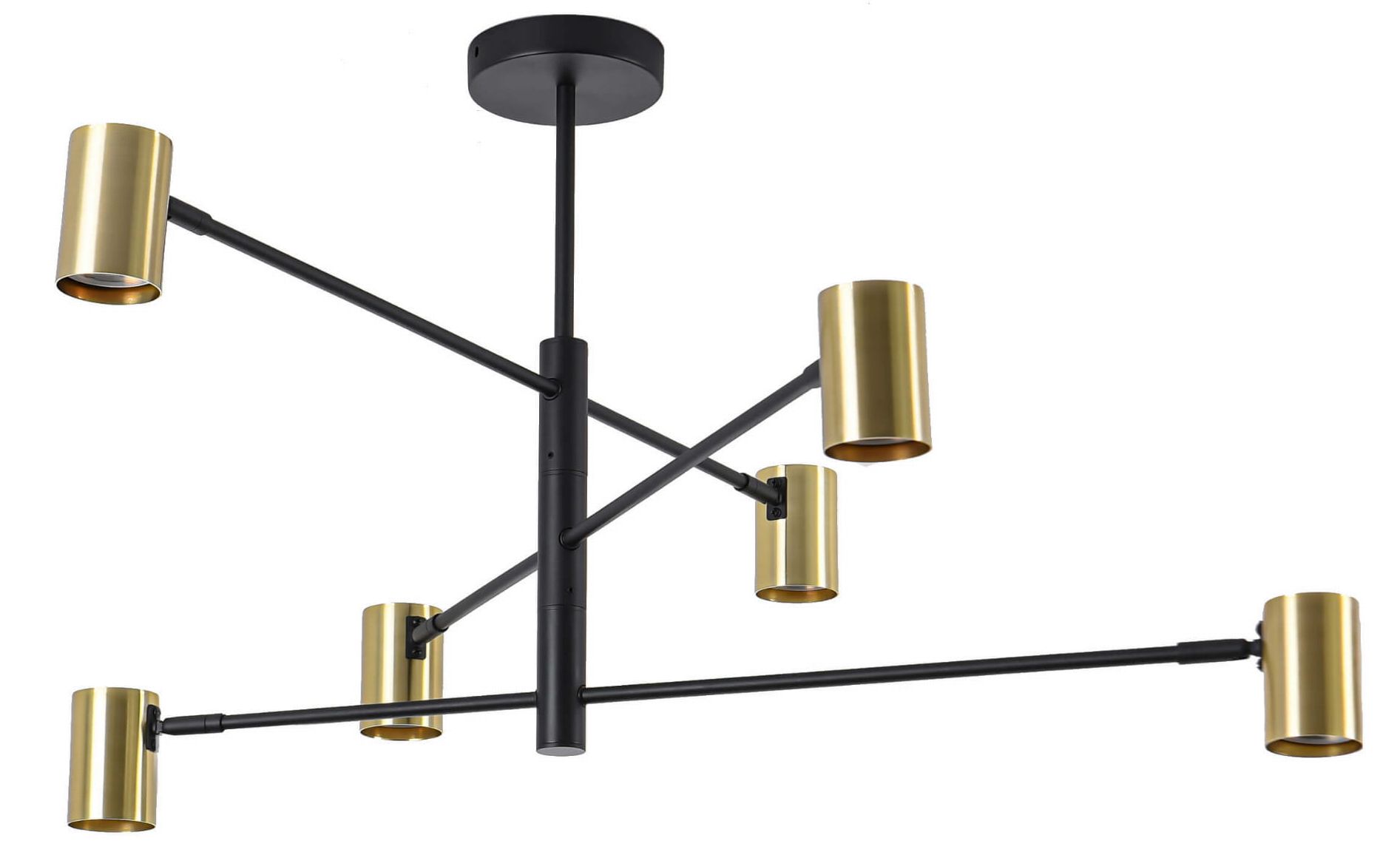 Light Prestige Snow Deckenlampe 1x50 W schwarz-gold LP-731/6PGD