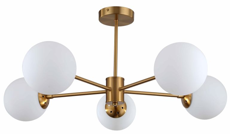 Light Prestige Roma Deckenlampe 5x40 W weiß-gold LP-1345/5PGD