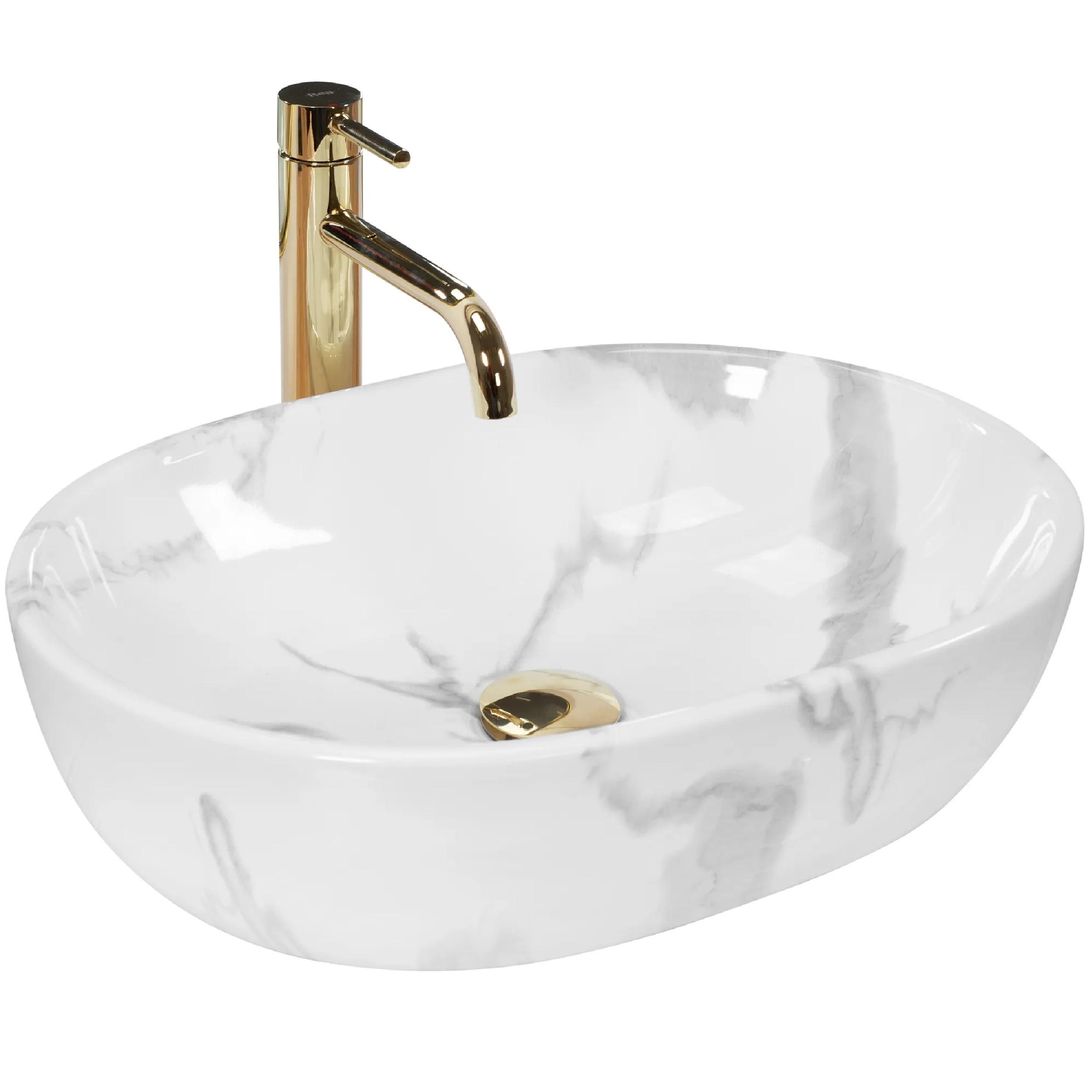 Rea Amelia Waschbecken 48x34.5 cm oval Aufsatzwaschbecken REA-U8001