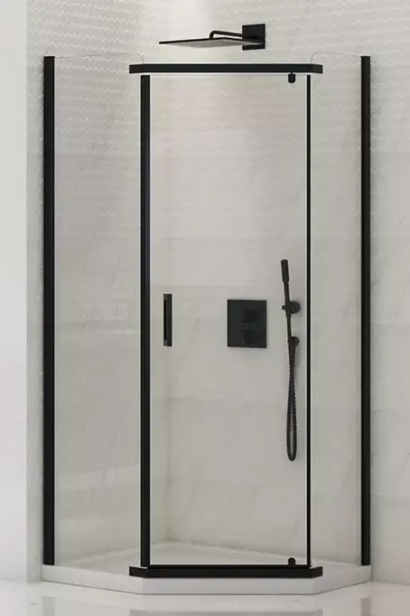 New Trendy New Komfort Black Dusche 80x80 cm schwarz Matte/durchsichtiges Glas K-0805