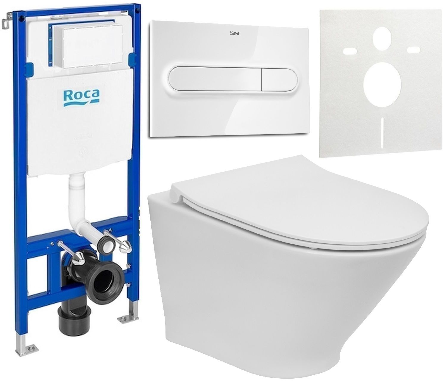 Set WC-Becken Roca Gap Round A3460NB000, Unterputzrahmen Roca Duplo One A890070020, A801D22001, A890195000, A890063000