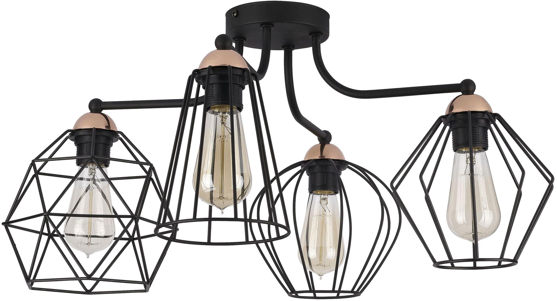 TK Lighting Galaxy Deckenlampe 4x15 W schwarz-kupfer 1645
