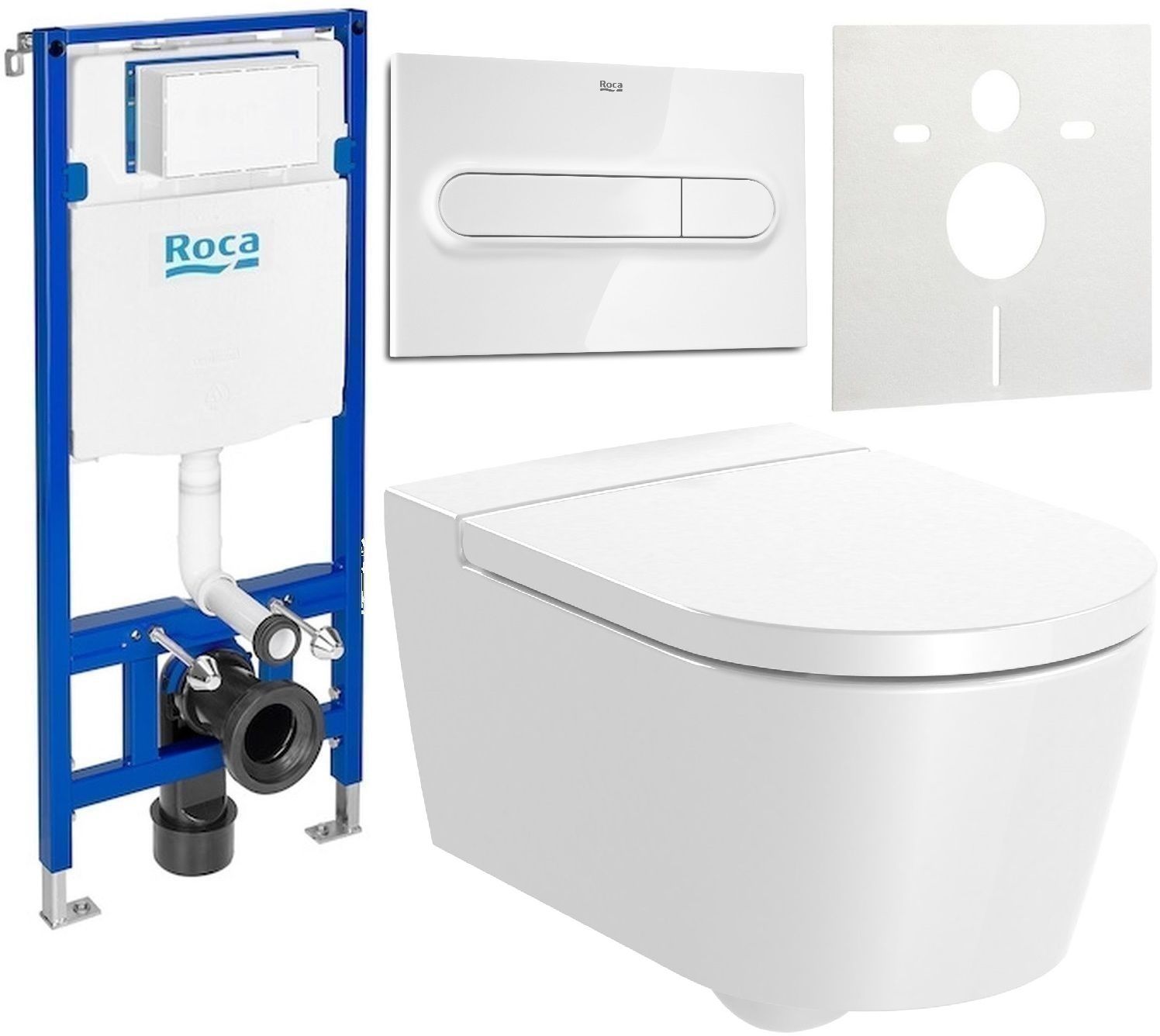 Set WC-Becken Roca Inspira A346527000, Unterputzrahmen Roca Duplo One A890070020, A80152200B, A890195000, A890063000