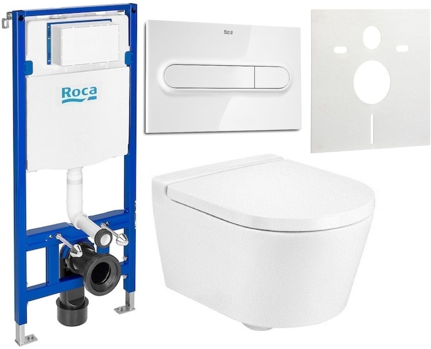 Set WC-Becken Roca Inspira A346528000, Unterputzrahmen Roca Duplo One A890070020, A80152C00B, A890195000, A890063000