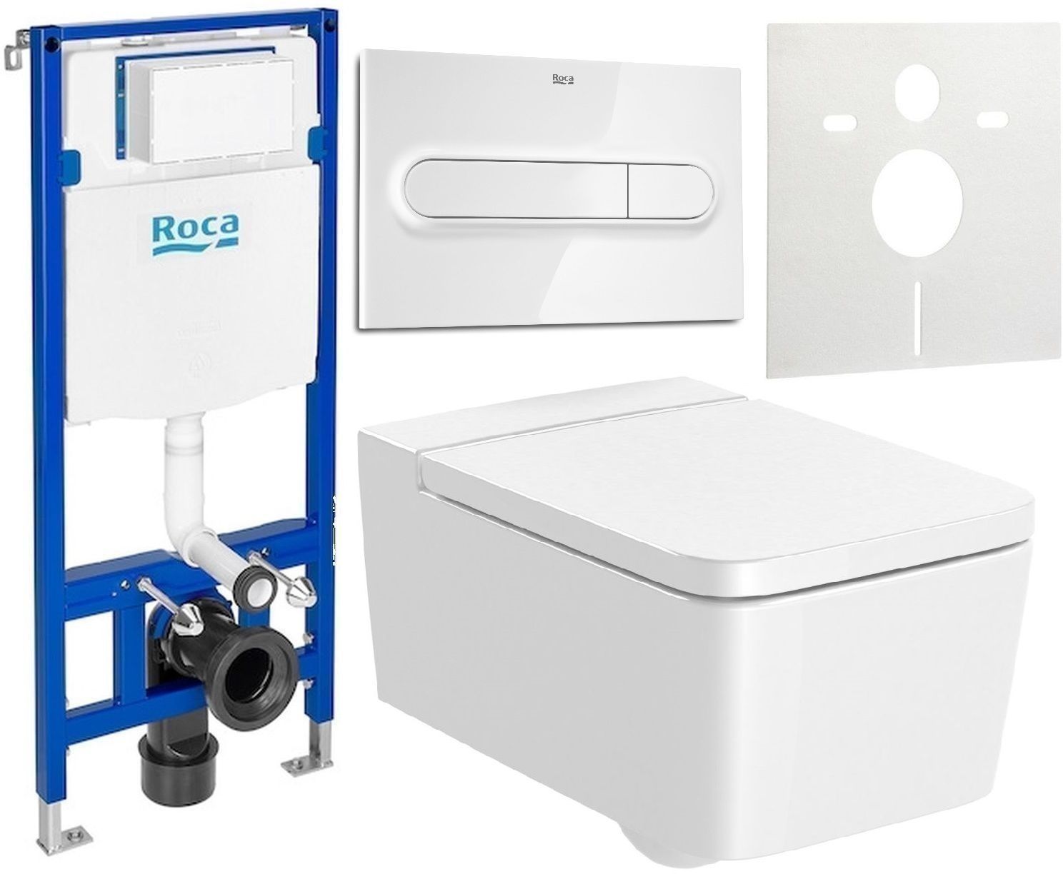 Set WC-Becken Roca Inspira A346537000, Unterputzrahmen Roca Duplo One A890070020, A80153200B, A890195000, A890063000