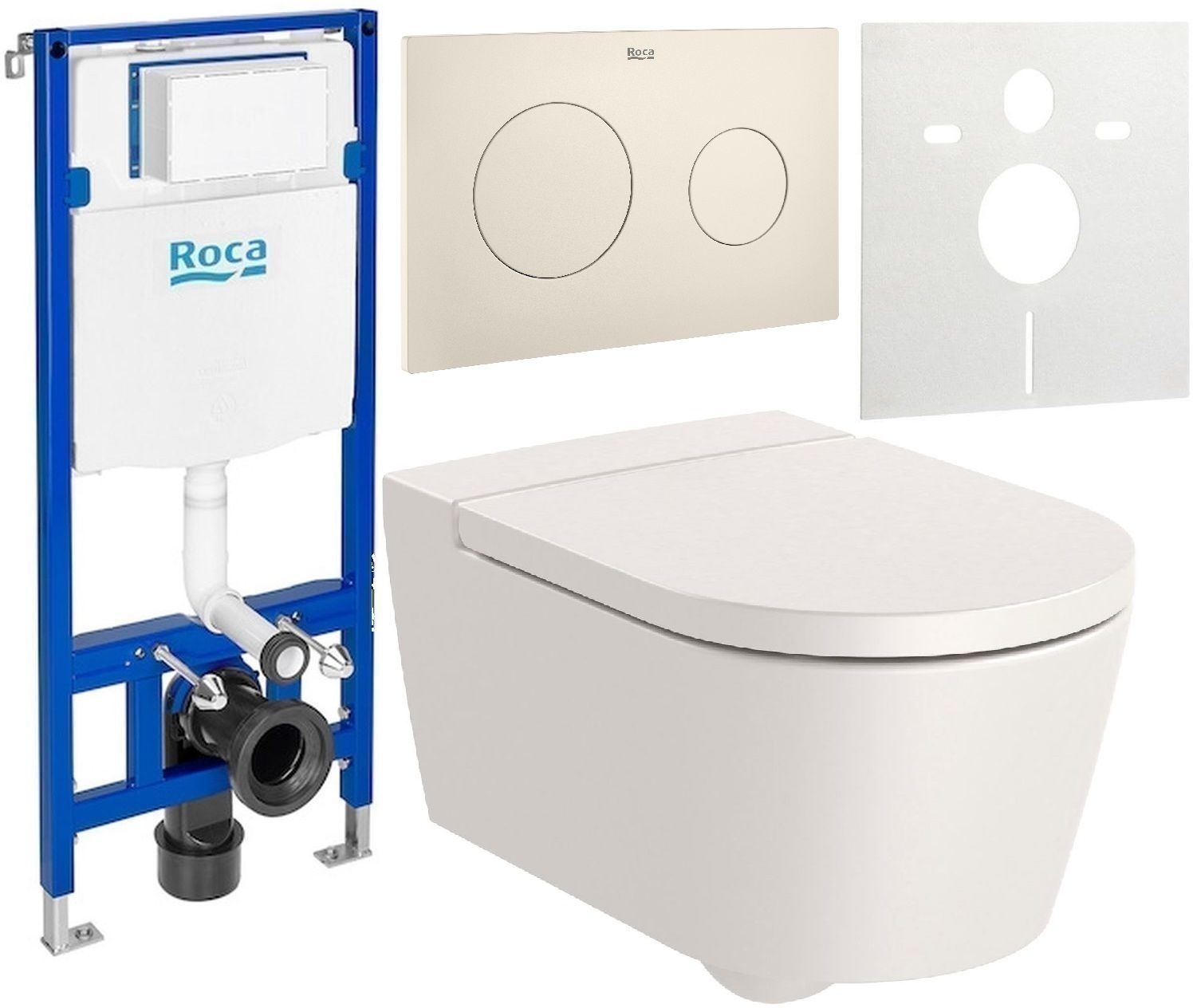 Set WC-Becken Roca Inspira A346527650, Unterputzrahmen Roca Duplo One A890070020, A80152265B, A89018920B, A890063000