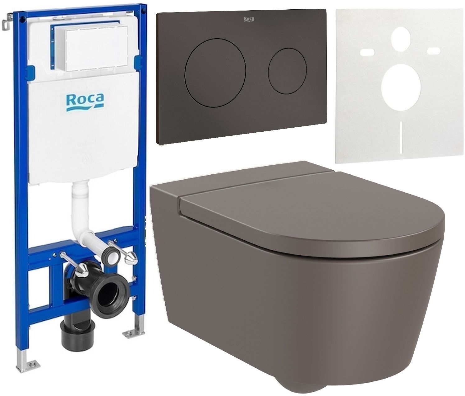 Set WC-Becken Roca Inspira A346527660, Unterputzrahmen Roca Duplo One A890070020, A80152266B, A89018920M, A890063000