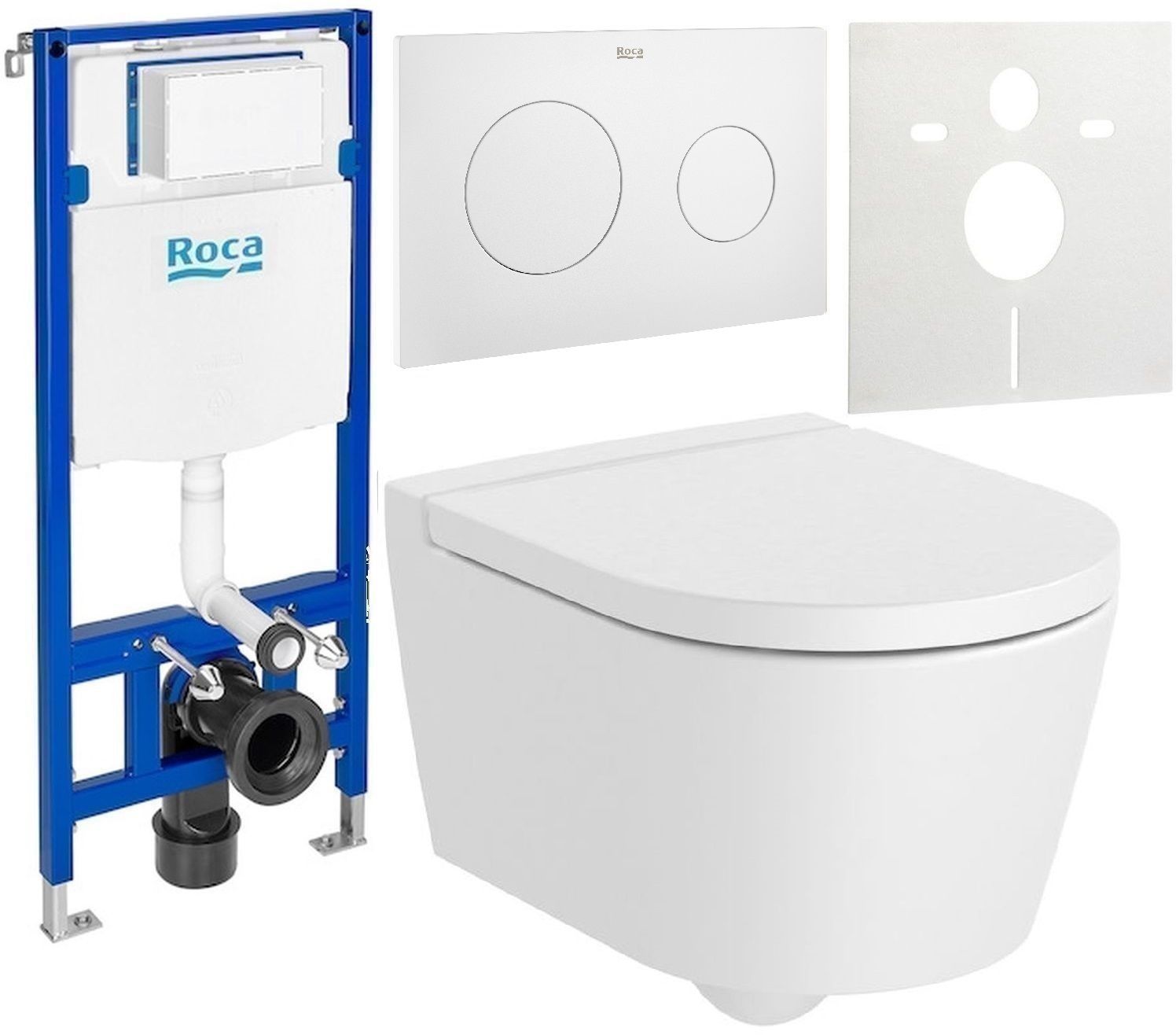 Set WC-Becken Roca Inspira A346528620, Unterputzrahmen Roca Duplo One A890070020, A80152C62B, A890189207, A890063000