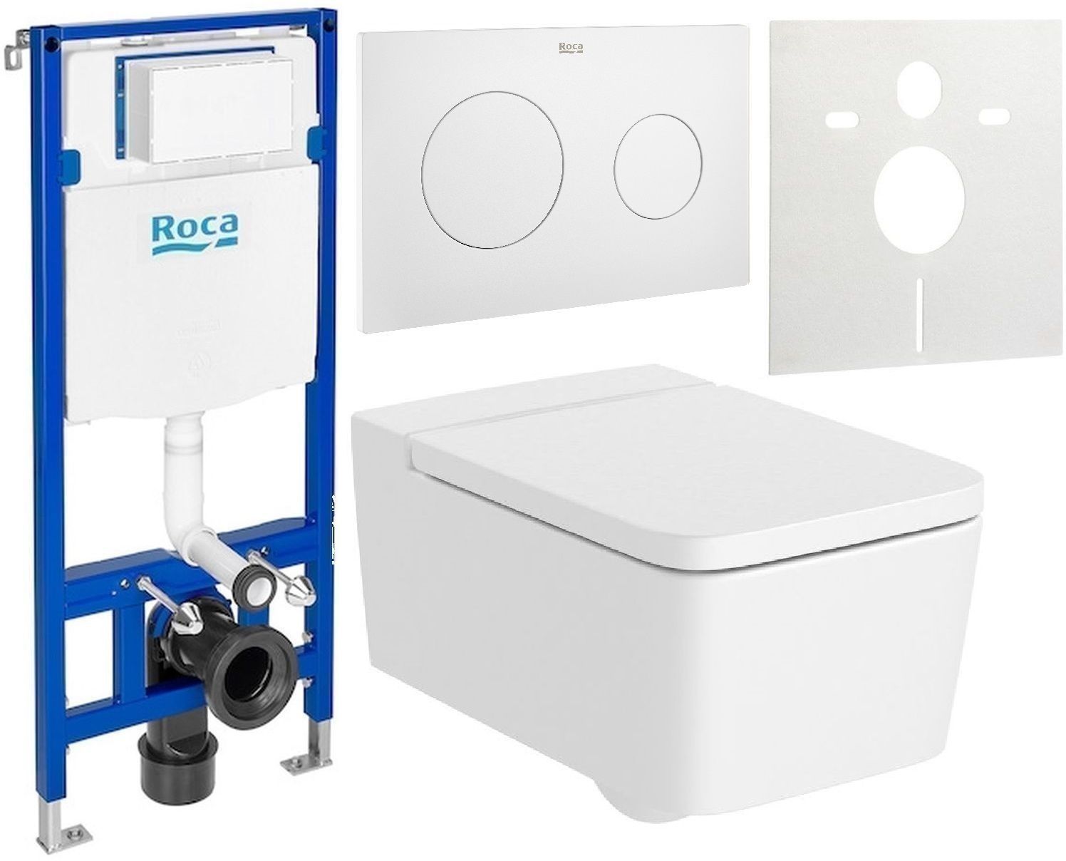 Set WC-Becken Roca Inspira A346537620, Unterputzrahmen Roca Duplo One A890070020, A80153262B, A890189207, A890063000