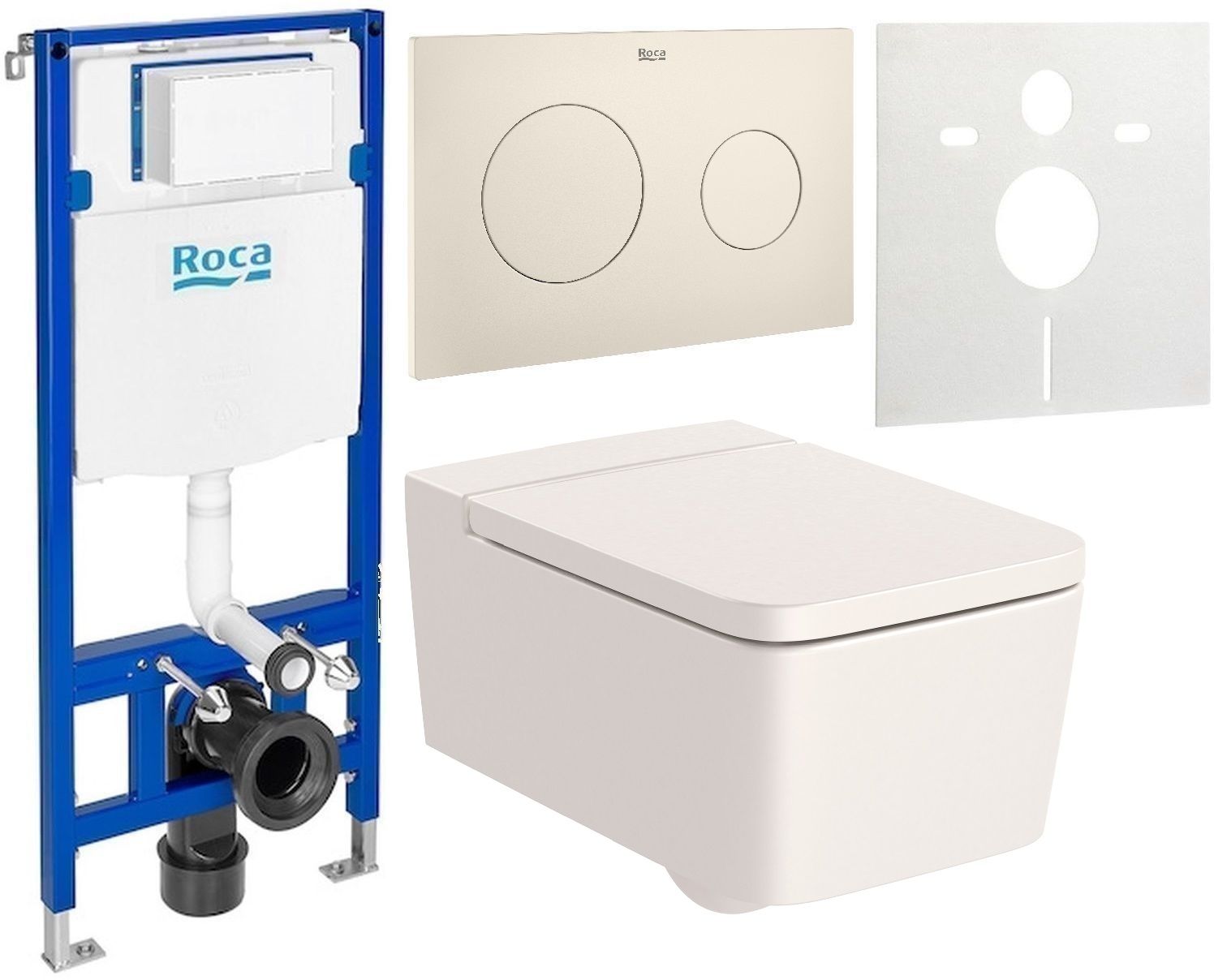 Set WC-Becken Roca Inspira A346537650, Unterputzrahmen Roca Duplo One A890070020, A80153265B, A89018920B, A890063000