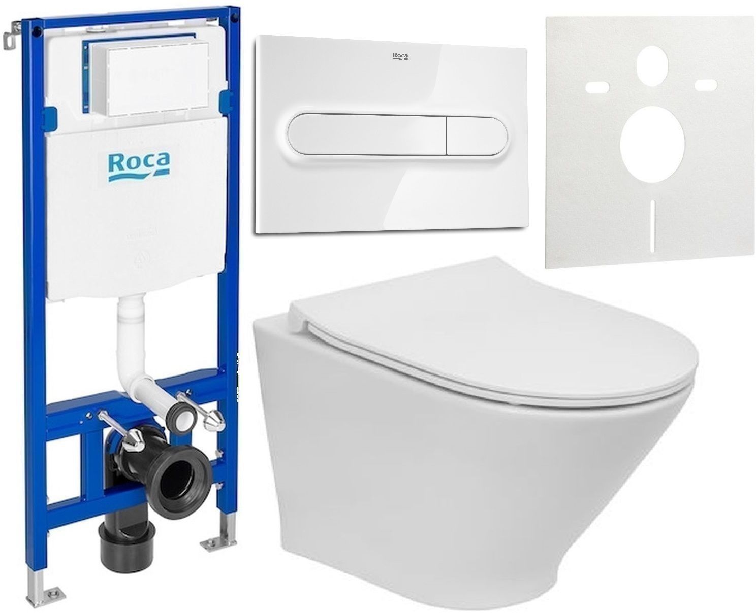 Set WC-Becken Roca Gap Round A3460NBS00, Unterputzrahmen Roca Duplo One A890070020, A801D22001, A890195000, A890063000