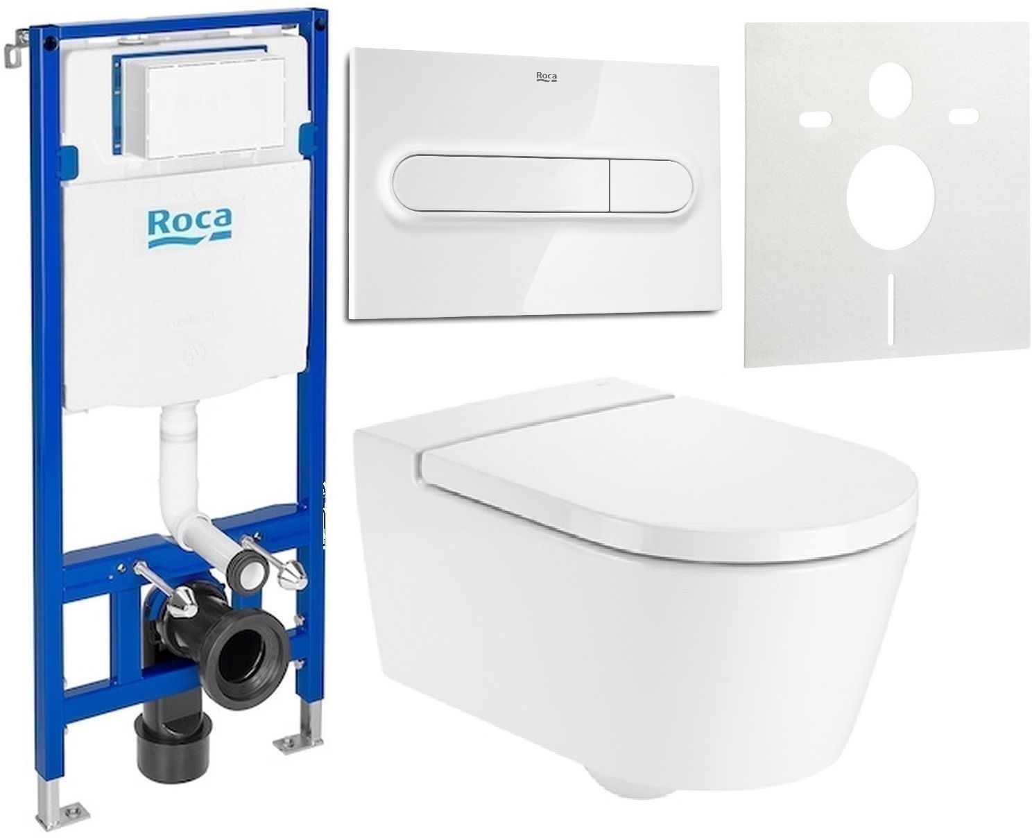 Set WC-Becken Roca Inspira A346527S00, Unterputzrahmen Roca Duplo One A890070020, A80152200B, A890195000, A890063000